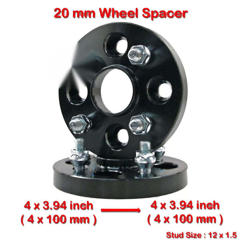 Toyota Corolla 12x1.5 4x100 Hub Centric Wheel Spacers (1992-2002)