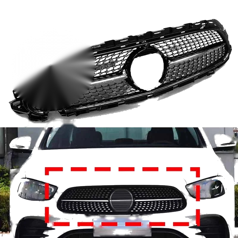 Benz W213 E-Class Black Diamond Style Front Grille Grill Fit (2021-2024)