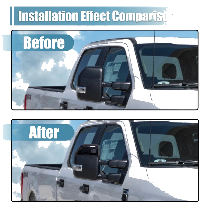 Ford F-350 Super Duty Gloss Black Top Half Mirror Covers (2017-2022)