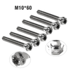 Motorcycle Bike 6pcs M10x60mm Titanium Torx Head Flange Screws