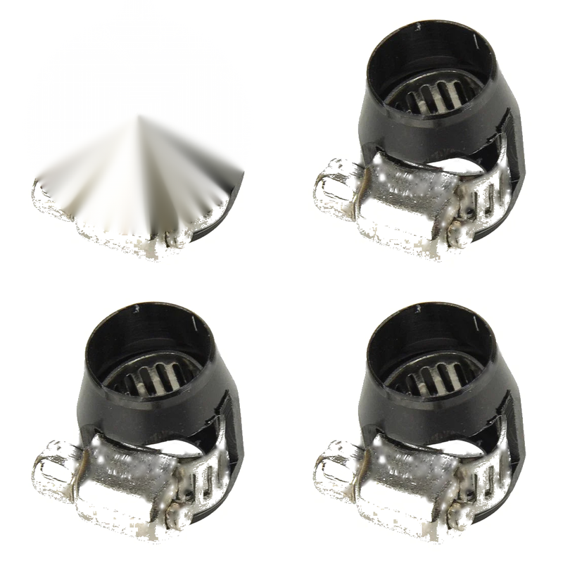 4 x AN4 Hex Car Hose Finisher Clamp Adapter Fittings
