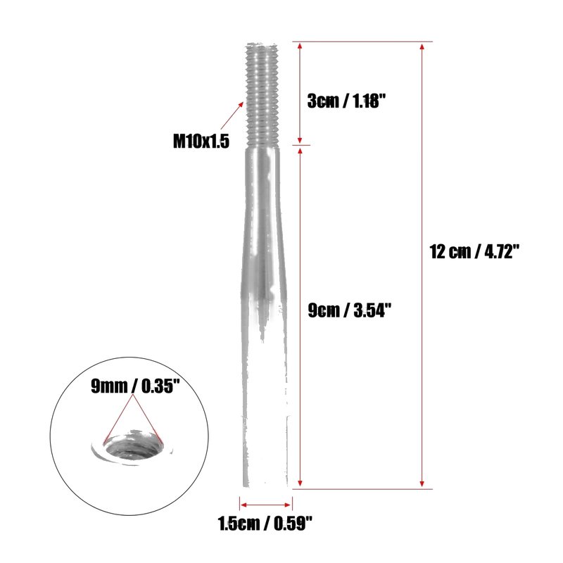 Honda Civic & Fit M10X1.5 Silver Tone Shift Knob Extender (2006-2023)