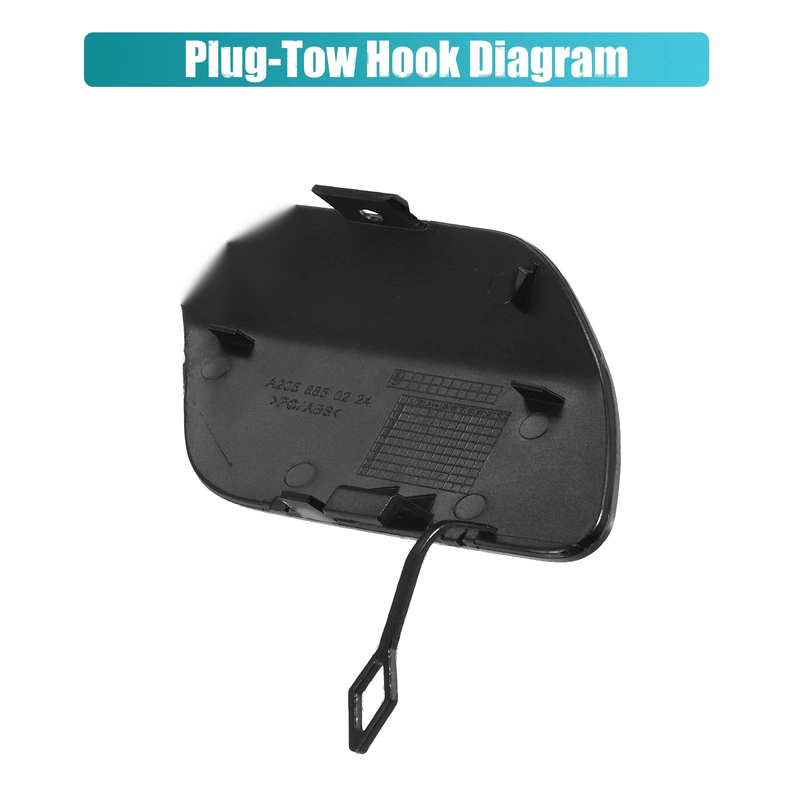 Mercedes Benz C-Class W205 (2015-2021) Black Rear Bumper Tow Hook Cap