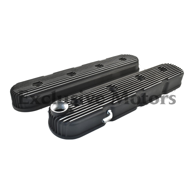 GM LS Black Finned Aluminum Valve Covers (1997-2023)