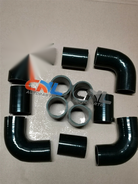 Universal 2.25" Aluminum Turbo Piping Kit + Black Hose