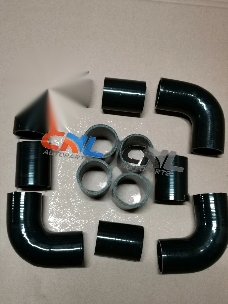 Universal 2.25" Aluminum Turbo Piping Kit + Black Hose