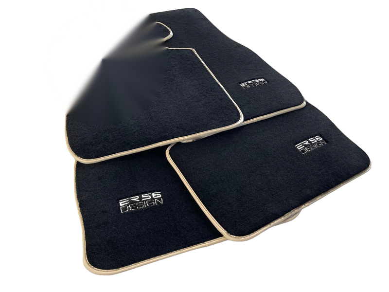 BMW 7 Series F02 Black Beige Premium Floor Mats (2010-2015)