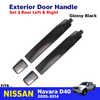 Outer Door Handle BK Gloss Rear L+R Fits Nissan Navara D40 4D Pickup 2005-14 D06
