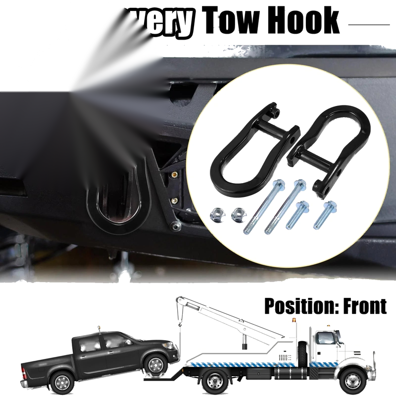 Chevy Silverado 1500 & GMC Sierra 1500 Front Recovery Tow Hook Kit (2014-2023)