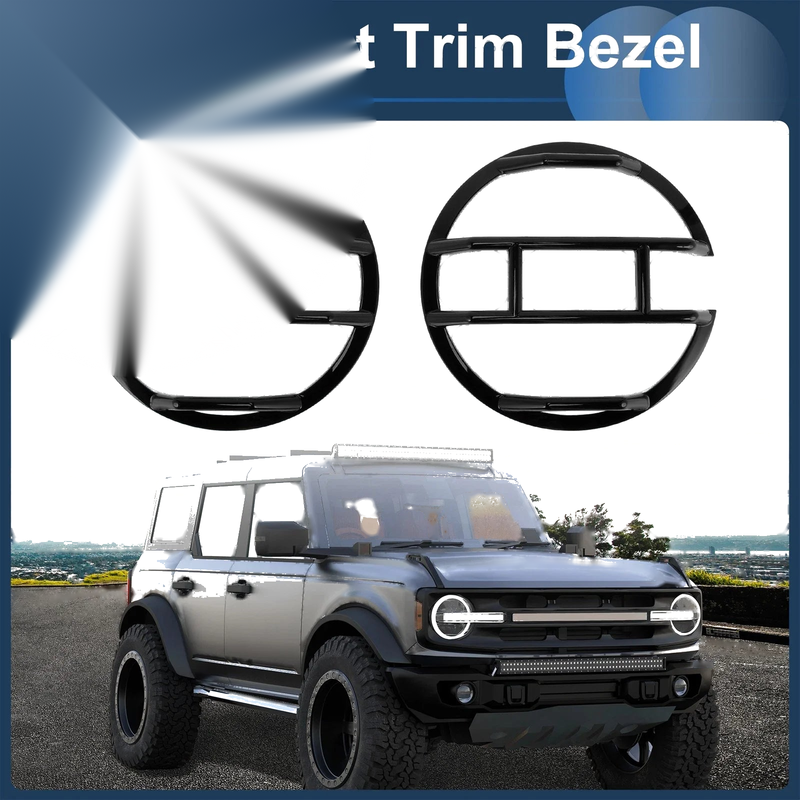 Ford (2 x) Black ABS Headlight Trim Bezels