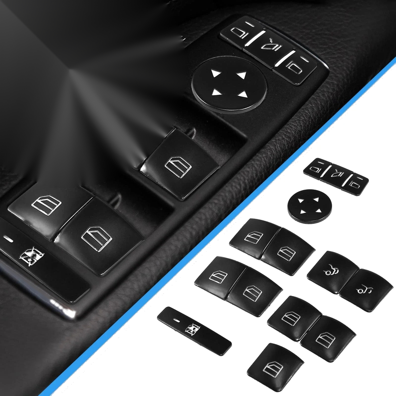 Mercedes-Benz Car Front Door Armrest Window Switch Button Covers Set