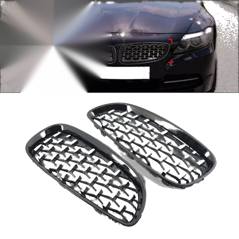 BMW Z4 Diamond Style Front Bumper Kidney Grilles (2009-2016)