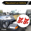 Jeep Wrangler JL JLU 2018-2024 - 1 Pair Red Plastic Engine Hood Hinge Cover