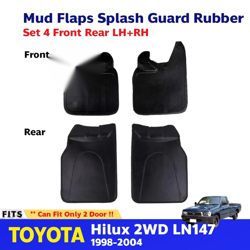 Mud Splash Mudguard Rubber Set 4 Fits Toyota Hilux Tiger 2WD Ute 1998-04 EBDE