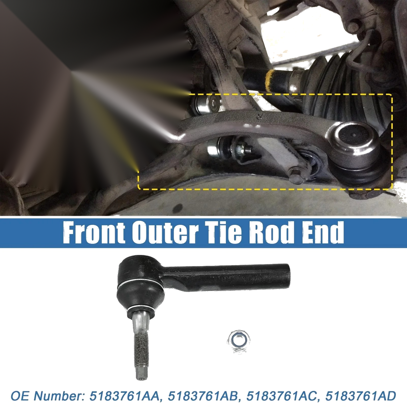 Dodge Chrysler Jeep 2 x Front Inner Outer Tie Rod Ends (2005-2010)