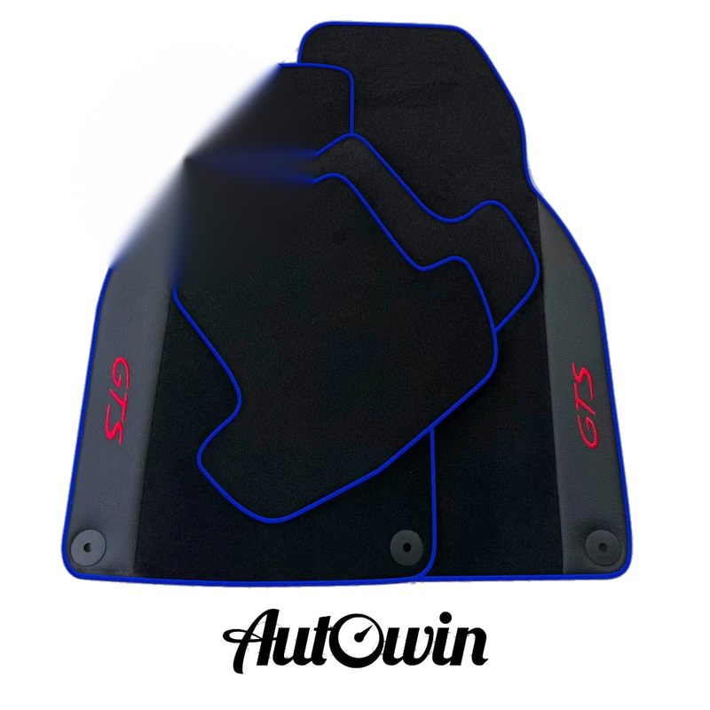 Porsche 911-992 GTS (2020-2023) - Dark Blue Trim AutoWin Black Floor Mats