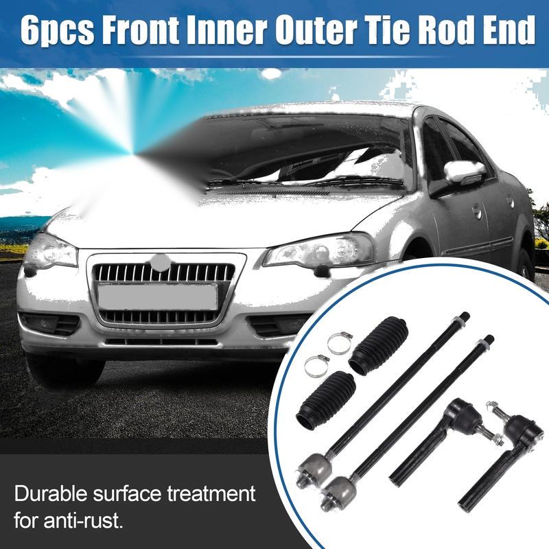 Dodge Grand Caravan 6pcs Front Inner Outer Tie Rod Ends (2008-2020)