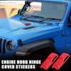 Jeep Wrangler JL JLU 2 x Engine Hood Hinge Cover Stickers (2018-2023)