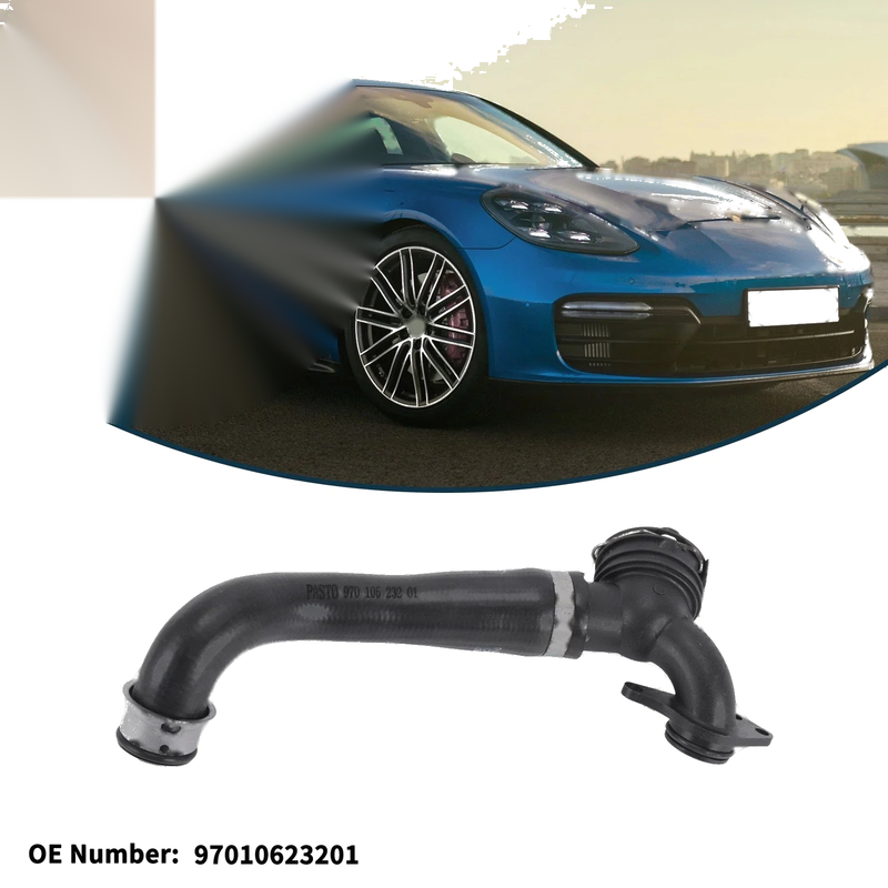Porsche Panamera 2010-2016 Upper Hose 2 x 97010623201 Radiator Hose