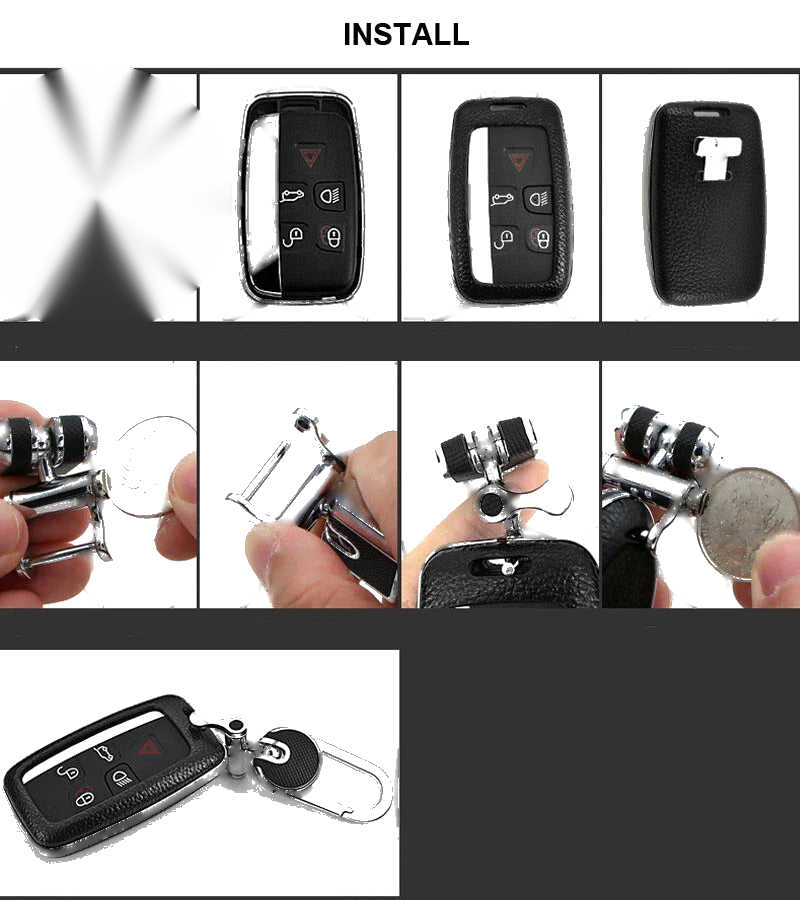 Land Rover LR4 Discovery Sport White Leather Remote FOB Key Cover Bag Fit