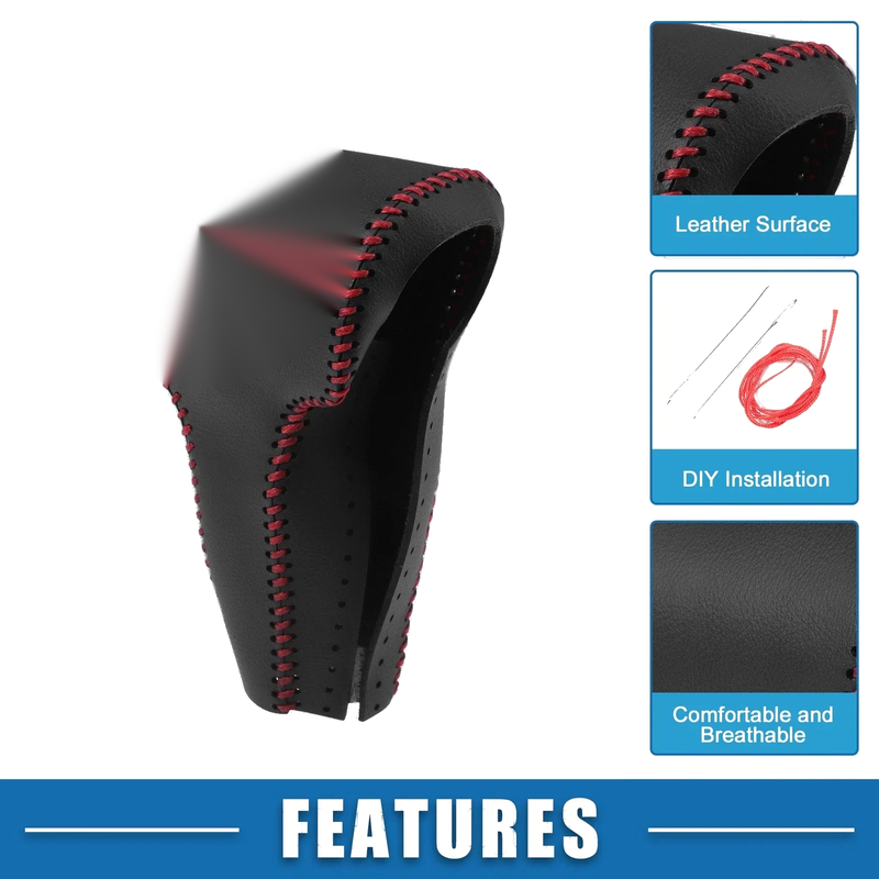 Honda CR-V 2017 Faux Leather Black Red Stitch Gear Shift Head Knob Cover