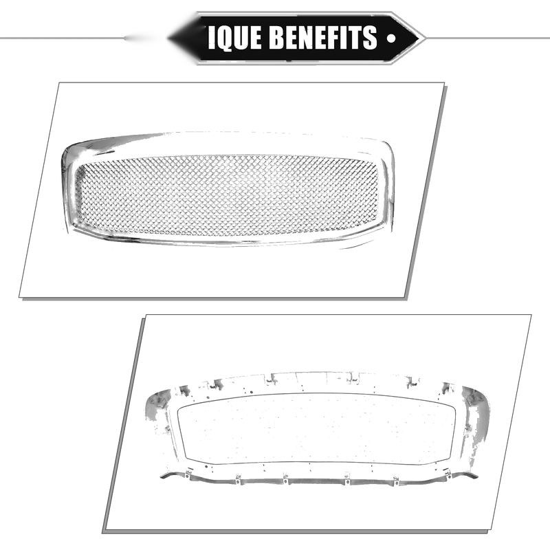 Dodge Ram 3500 2006-2009 Chrome Silver Tone Front Grille Assembly