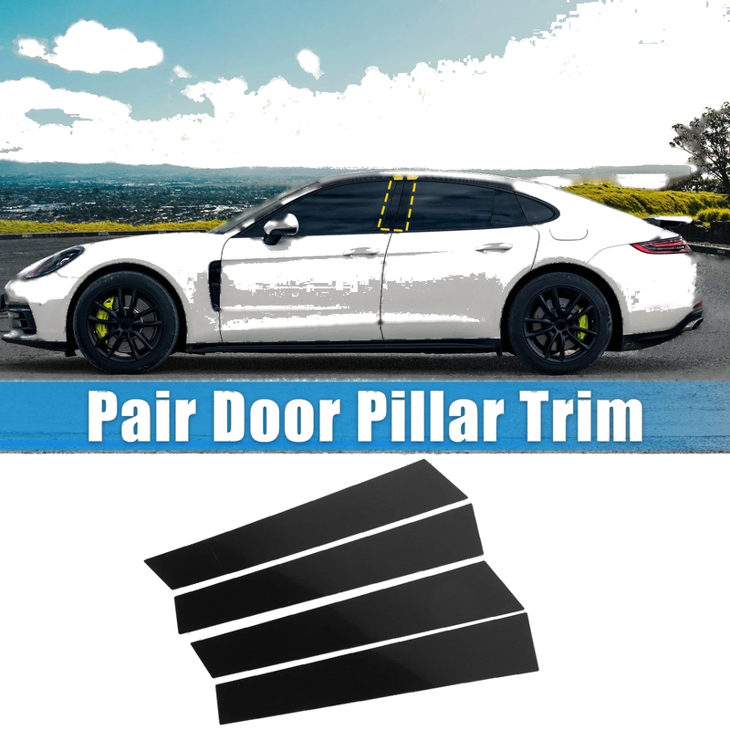 Porsche Panamera (2009-2016) Black 4Pcs Windshield B Pillar Trim