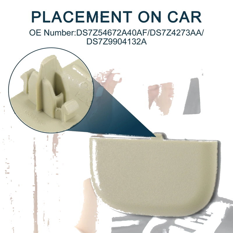 Ford (2015-2023) - Beige 1 Set Makeup Mirror Cover Sun Visor Cap Clip
