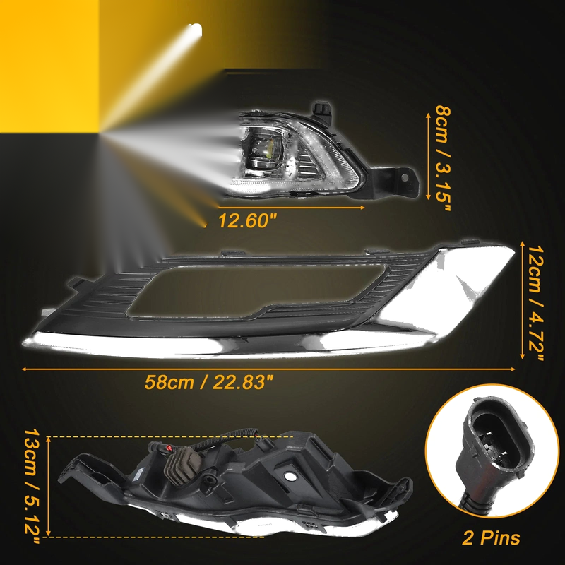 Ford Fusion Fog Driving Lights & Bezels LED (2017-2018)