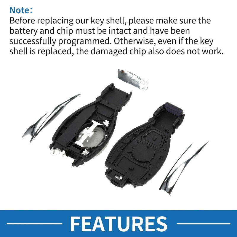 Mercedes-Benz A Class Keyless Entry Remote Key Shell Case (2004-2010)