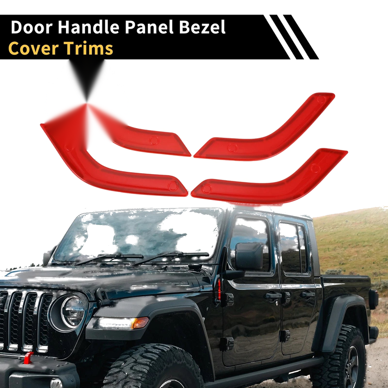 Jeep Wrangler JK JLU Front Rear Door Handle Panel Bezel Cover Trims (2007-2023)