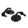 Universal Motorcycle 4" Round Black Handlebar End Mirrors