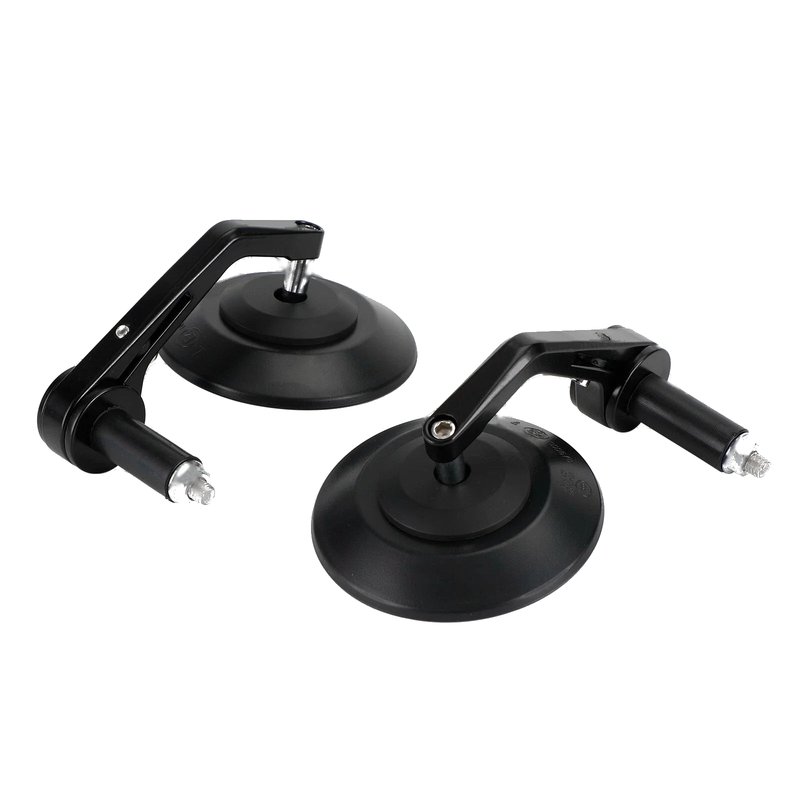 Universal Motorcycle 4" Round Black Handlebar End Mirrors