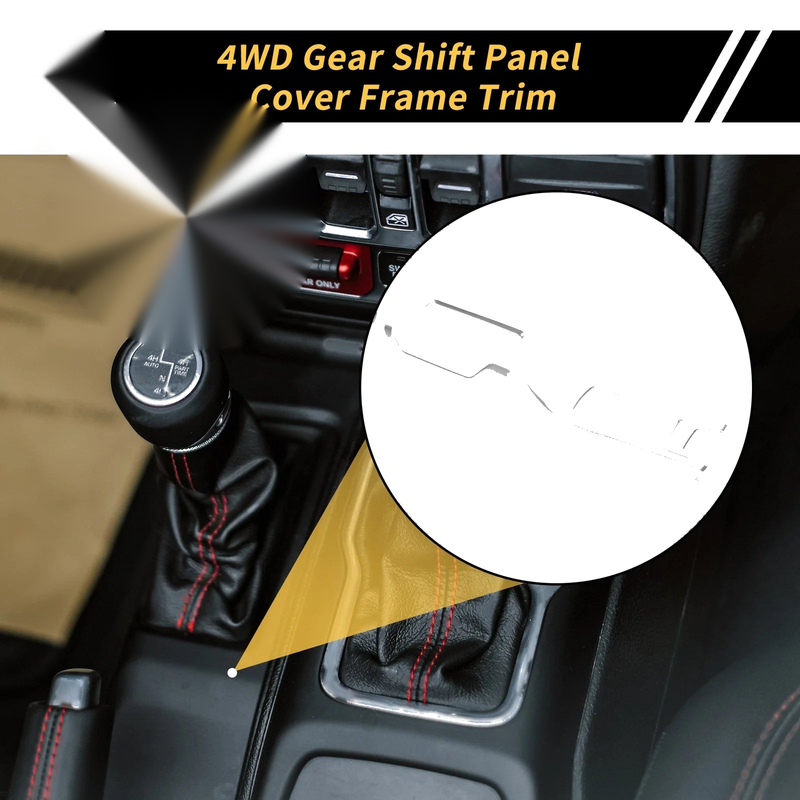 Jeep Wrangler JL JLU (2018-2024) Silver Tone 4WD Gear Shift Panel Cover Trim