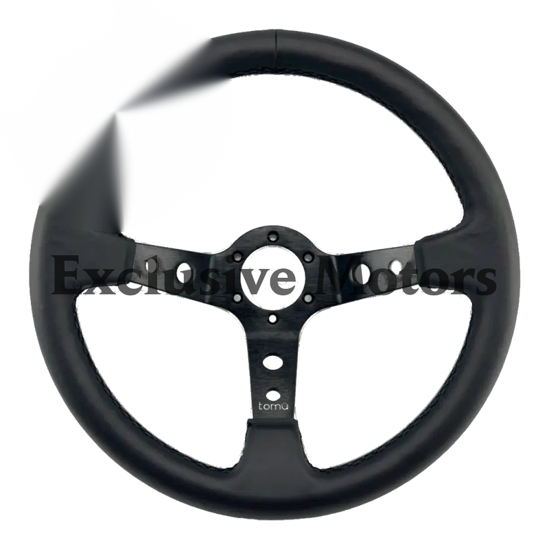 Black Spoke with Black Leather Steering Wheel