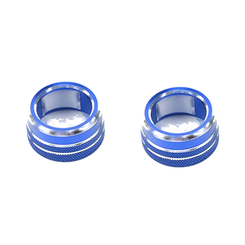 Toyota Camry Blue Aluminum AC Climate Control Knob Ring Covers (2018-2023)