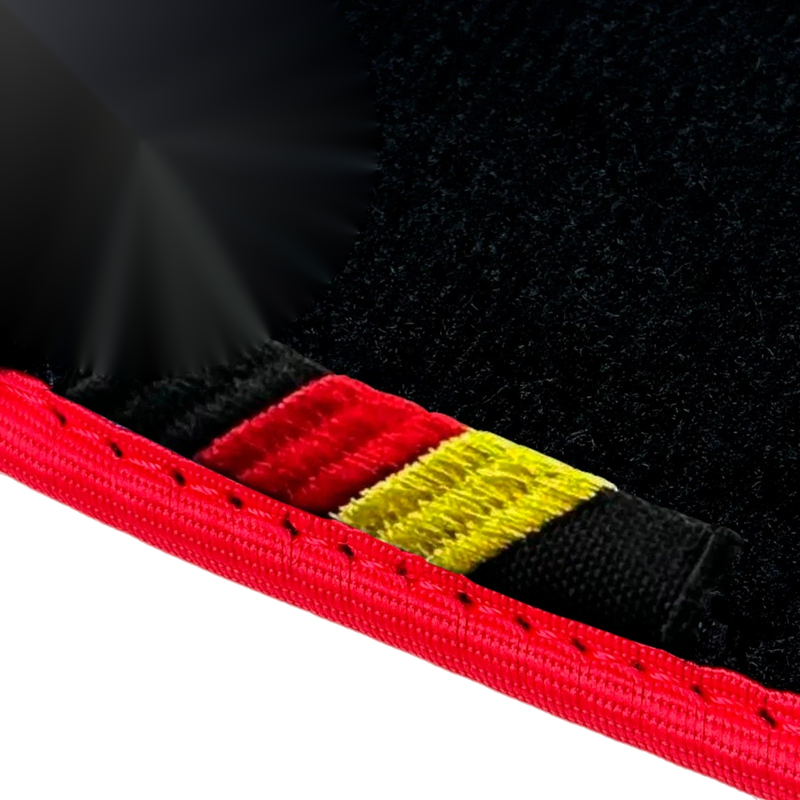BMW 7 Series E66 Long 2001-2008 with Red Trim Black Floor Mats