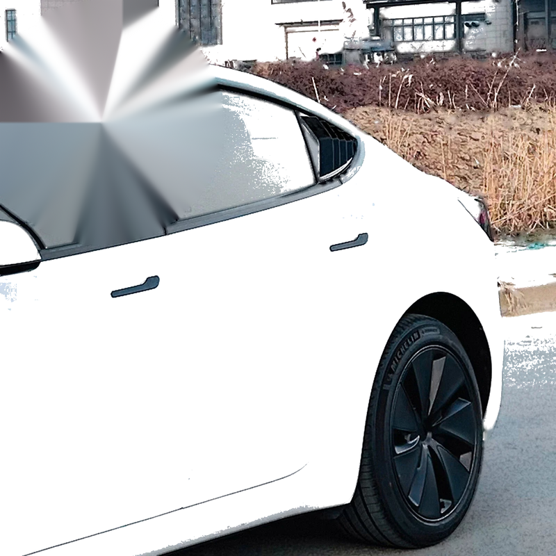 Tesla Model S 2 x Vivid Black Rear Window Side Louver Covers (2017-2025)