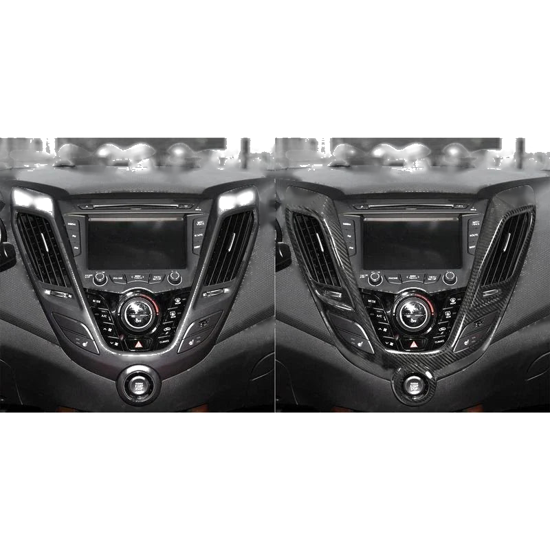 Hyundai Veloster 2011-2017 Full Carbon Fiber Console AC Vent Cover Trim