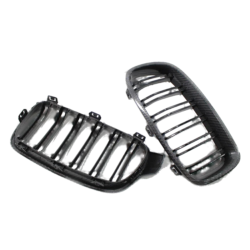 BMW 3 Series F30 F31 Carbon Fiber Black 2 x Front Grille Kidney (2012-2018)