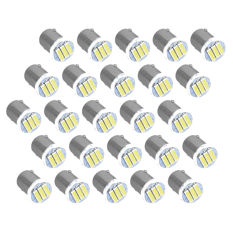 Car 50pcs White BA9S T4W 7020 LED Dome Map Side Marker Bulbs