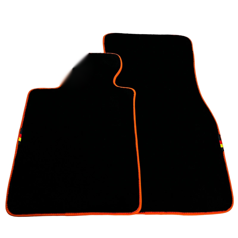 BMW 5 Series M5 F90 (2018-2024) Orange Trim AutoWin Black Floor Mats