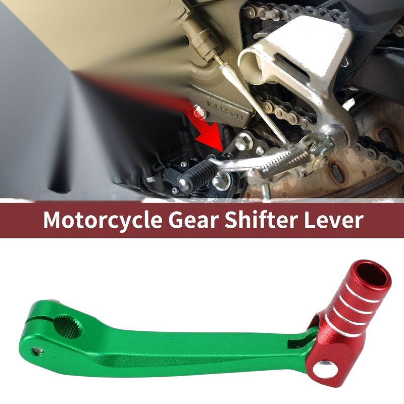 Honda CRF150F 2003-2017 - Green Red Silver Tone Shifter Lever