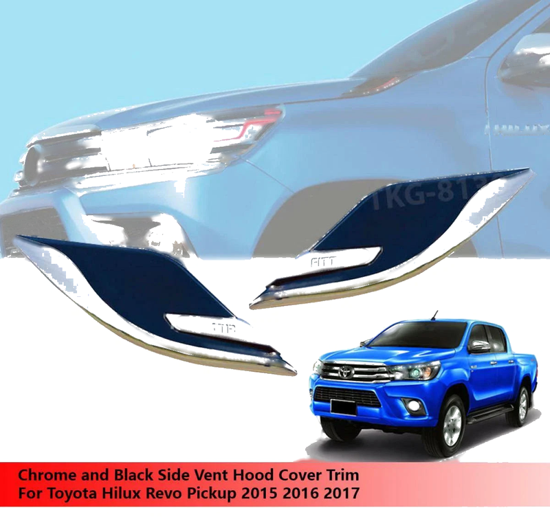 Toyota Hilux 1kd Chrome Hood Garnish Side Vent Covers (2015-2017)