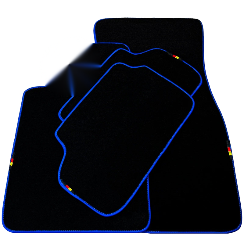 BMW X5 Series E53 SUV (1999-2006) Blue Trim AutoWin Black Floor Mats