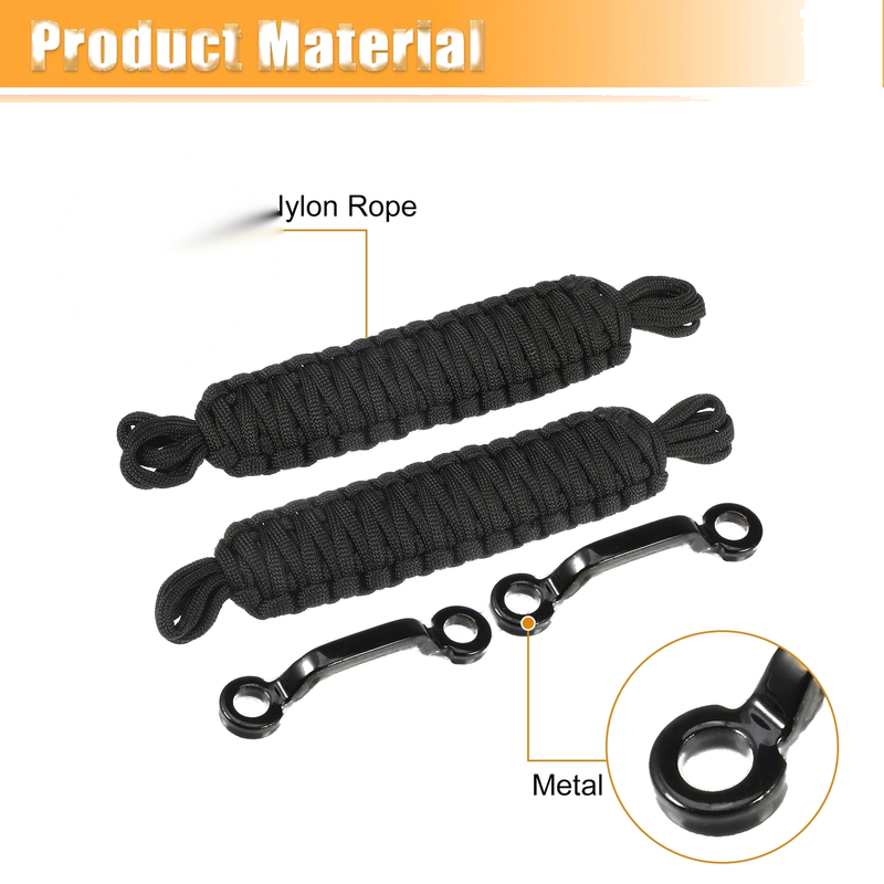 Jeep Wrangler TJ JK JL (2007-2023) Black Car Door Limiting Straps Set