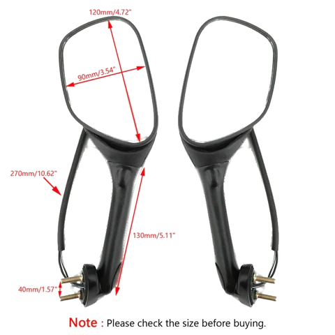Suzuki GSXR 600 / 750 / 1000 Motorcycle Mirror Pair with Indicators (06-14)