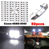 Car 50 x 31mm 4-SMD 5050 LED Festoon Interior Lights (No specific years)
