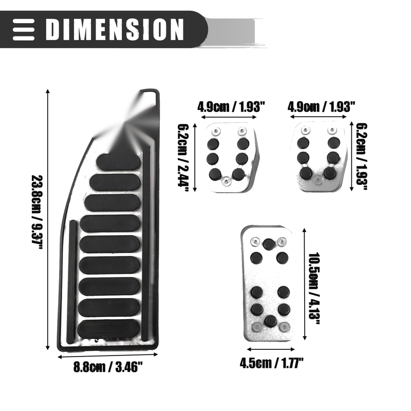 Ford Focus Car Manual Transmission Fuel Brake Dead Pedal Covers (2000-2018)