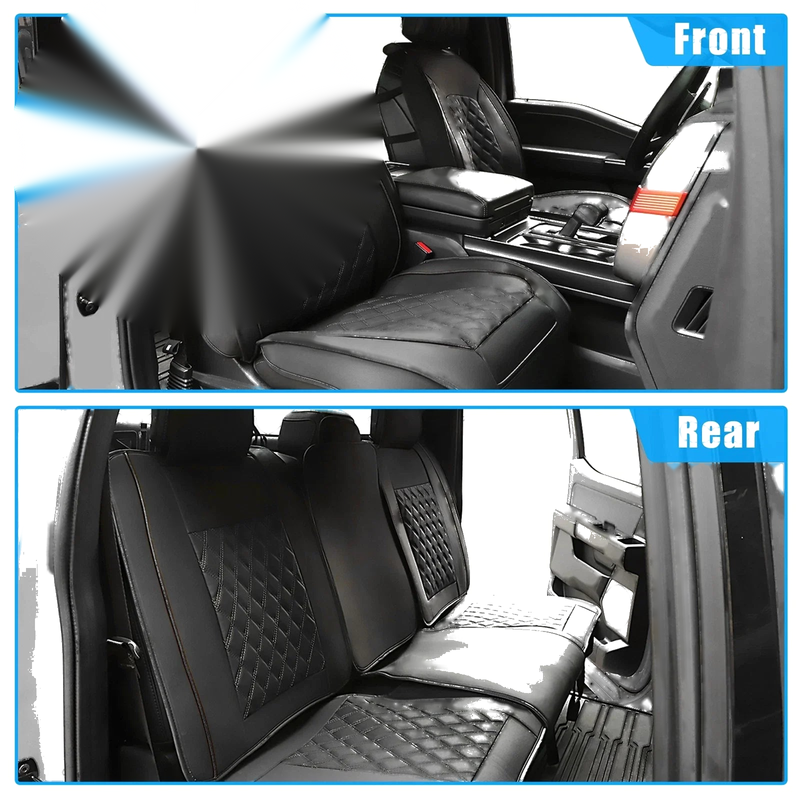 Ford F-150 Crew Cab 2009-2023 Black 5 x Pcs Front Rear Seat Covers